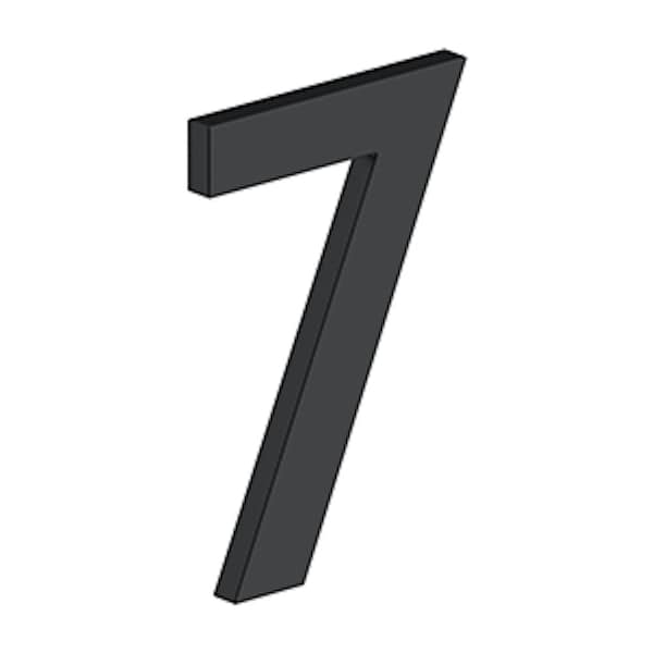 Deltana 4 Stainless Steel House Number 7 with Risers Black Finish - RNB7U19