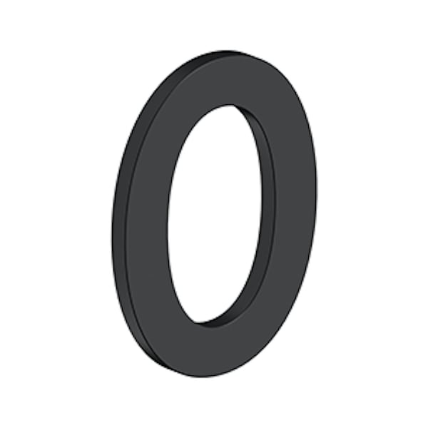 Deltana 4 Stainless Steel House Number 0 with Risers Black Finish - RNB0U19