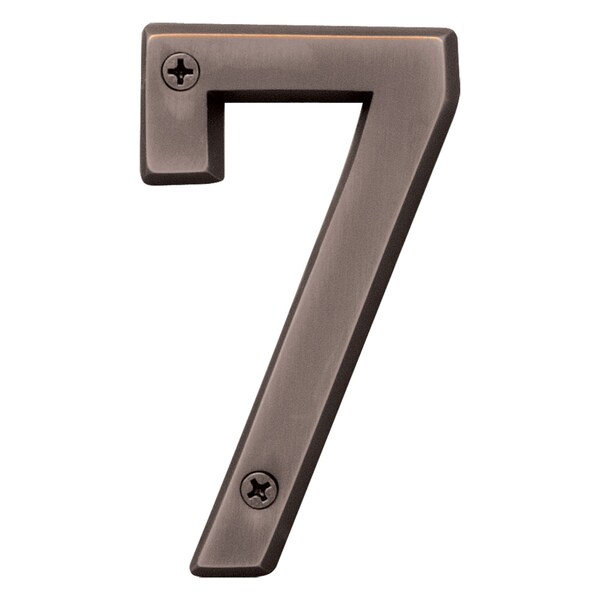 Hy-Ko 4In Old World Bronze Number 7, 3PK - A30947