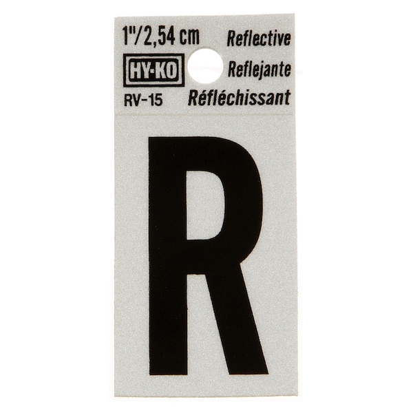 Hy-Ko 1.25In Reflective Letter R, 10PK - B00390
