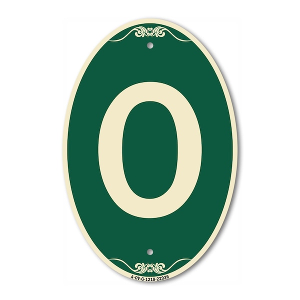 Signmission Letter O, 12 Inch X 18 Inch Architectural Oval, Heavy Gauge Aluminum - A-OV-G-1218-22936
