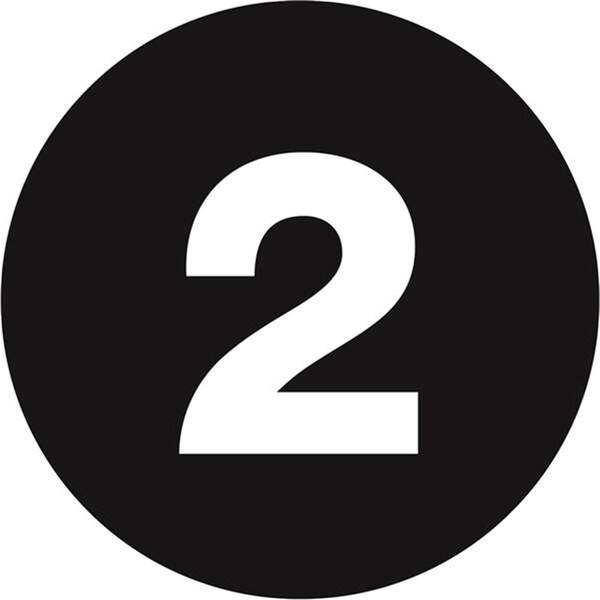 Bondad 4 in. Circle - 2 in. Black Number Labels - Roll of 500 - BO3348849