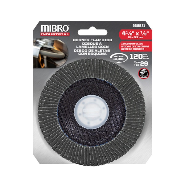 Richelieu 4 1/2-inch (114 mm) Type 29 60 Grit Metal Grinding Edge Flap Disc - 969281