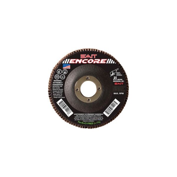 United Abrasives/Sait United Abrasives - Sait Encore Flap Disc T27 Encore 5"x 7/8" 80 Grit Zirconium - 71229