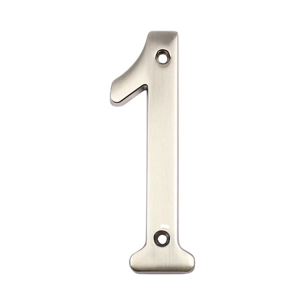 Pamex 4in Heavy Duty House Number # 1 Satin Nickel Finish - DD074S1SN