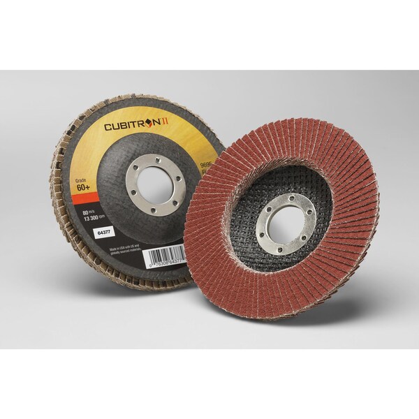 3M Cubitron 3M II Flap Disc, 80+, T27 Quick Change, 4-1/2 in x 5/8-11, 10PK - 969F
