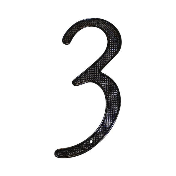 Pamex 4in Zinc Nail On House Number # 3 Matte Black Finish - DD07403BL