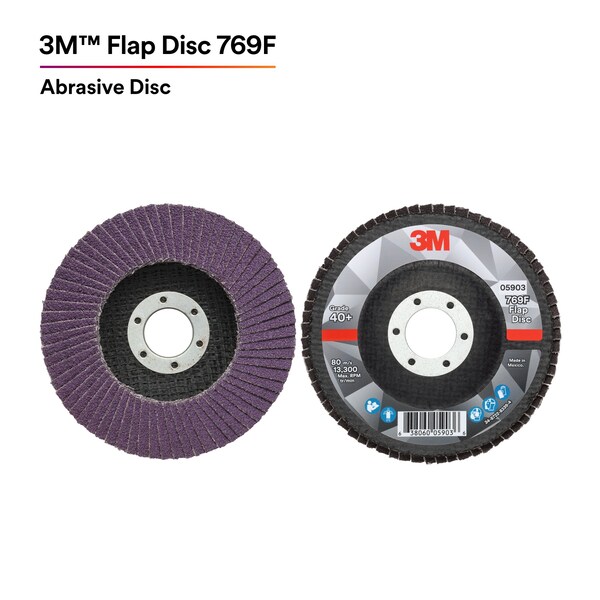 3M Flap Disc, 120+, T29 Quick Change, 4-1/2 in x 5/8 in-11, 10PK - 769F