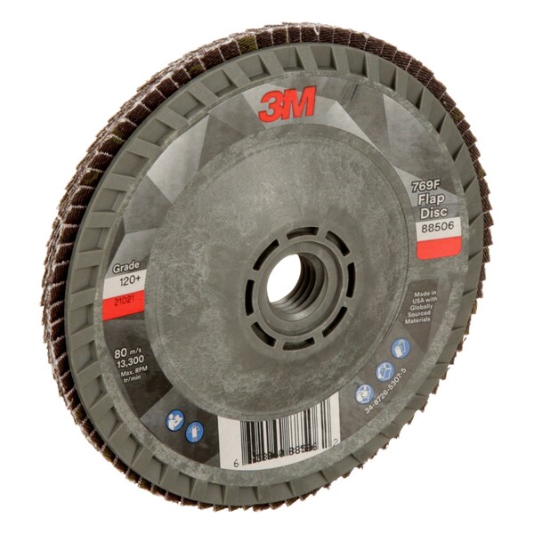 3M Flap Disc, 120+, T29 Quick Change, 4-1/2 in x 5/8 in-11, 10PK - 769F