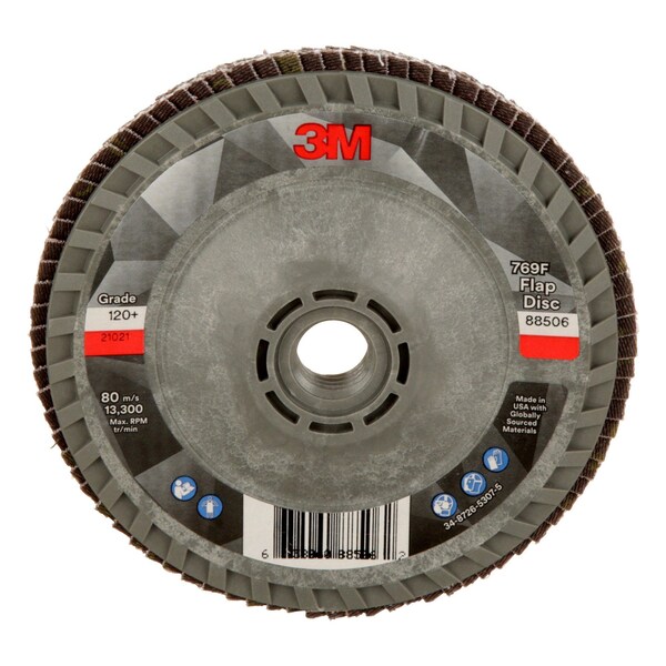 3M Flap Disc, 120+, T29 Quick Change, 4-1/2 in x 5/8 in-11, 10PK - 769F