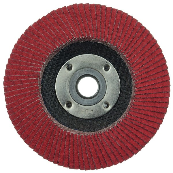 Weiler 4-1/2" Tiger Flap Disc, Conical (TY29), Phenolic Back, 60C, 5/8"-11 UNC - 50106