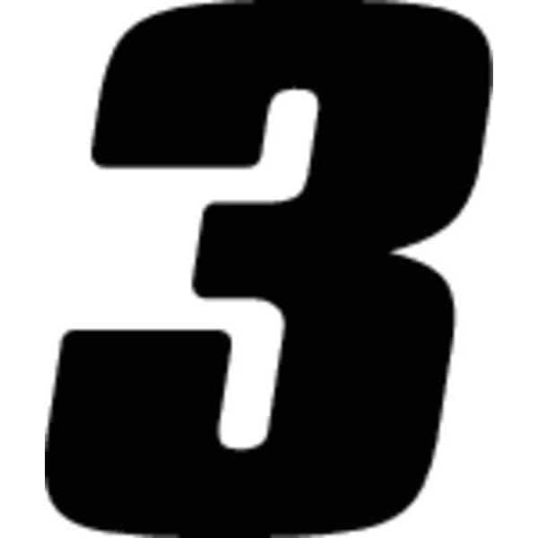 Hardline Products Number Label, Blk, Vinyl, 4in. H, No. 3, PK12 - DB412B-3