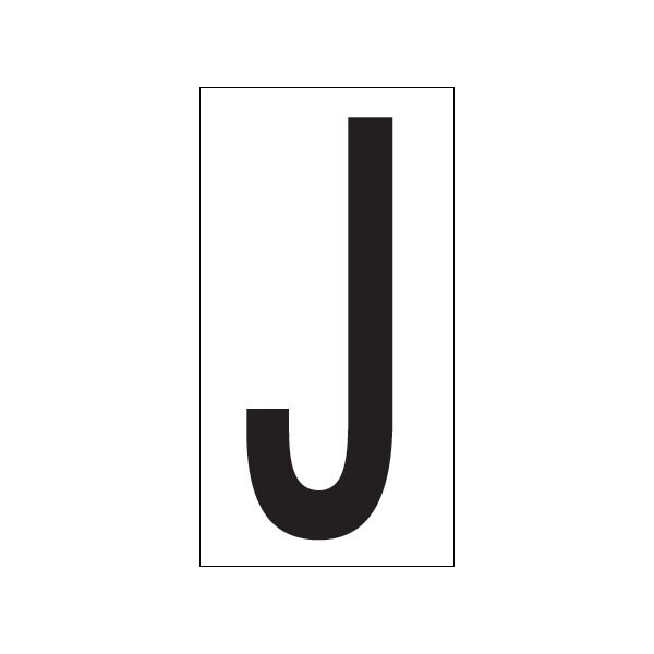 Bsc Preferred 3-1/2'' ''J'' Vinyl Warehouse Letter Labels, 50PK - BUY00021734