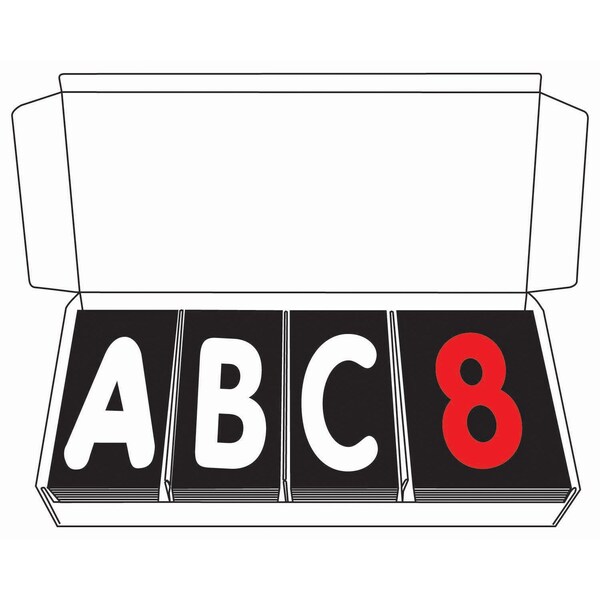 Aarco The RockerFrameless Radius Corner Vin Letter Set White/Red Characters, 354PK - ROCLTR-2