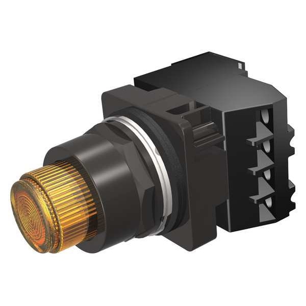 Botón pulsador iluminado Siemens, 30 mm, 1NA/1NC, color ámbar - 52BT6G9AB
