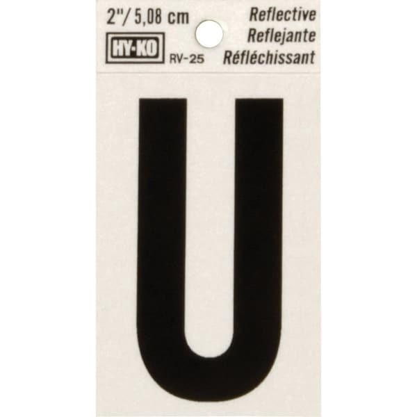 Hy-Ko Vinyl 2 In. Reflective Adhesive Letter, U - RV-25/U