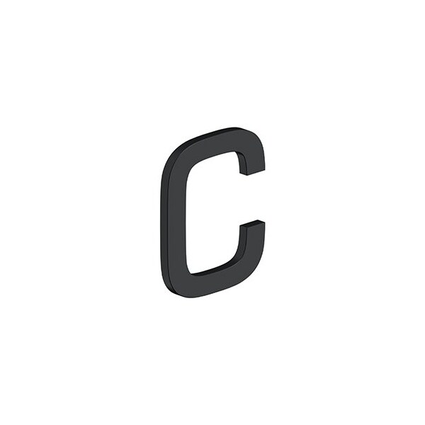 Deltana 4 LETTER C, E SERIES W/ RISERS, STAINLESS STEEL in Paint Black - RNE-CU19