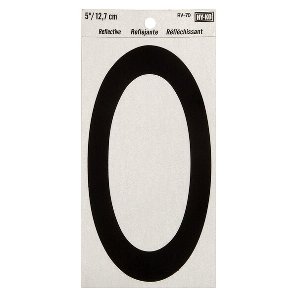 Hy-Ko 5In Reflective Number 0, 10PK - B00576