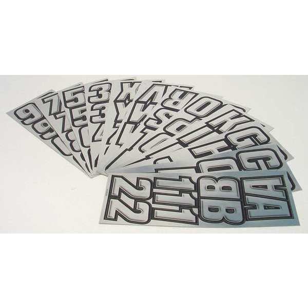 Hardline Products Number and Letter Combo Kit, Chrome/Black - GCHBLK500
