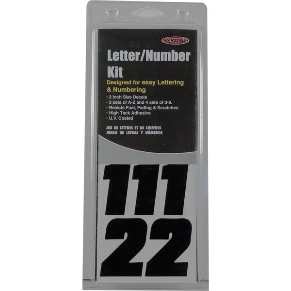 Hardline Products Number and Letter Combo Kit, Chrome/Black - GCHBLK500