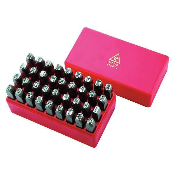 Zoro Select Letter and Number Set, 3/32 In. H, Steel - 1F114