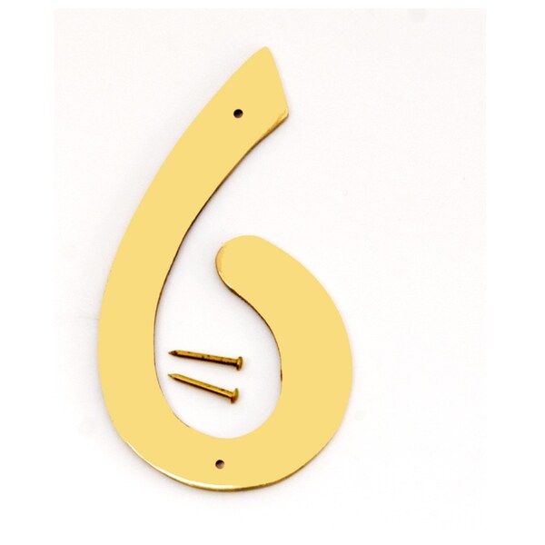 Hy-Ko 4In Decorative Brass Number 6, 10PK - A20096