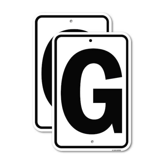Signmission Sign with Letter G, 18'' X 24'' 2 Signs, Heavy Gauge Aluminum, 2PK - A-1824-2PACK-22952