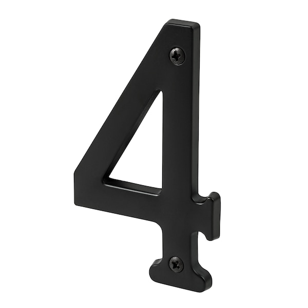 Pamex 4in Heavy Duty House Number # 4 Matte Black Finish - DD074S4BL
