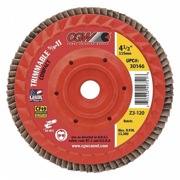 Cgw Abrasives Flap Disc, 4.5x5/8-11, C3-40G Cer - 30202