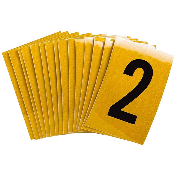 Brady Number Label, 2, 1-1/2in.Hx1in.W, PK25 - 5920-2