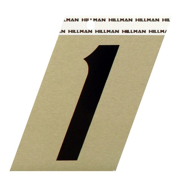 Hillman HILLMAN 3 in. Reflective Black Vinyl Self-Adhesive Number 1 1 pc - 840554