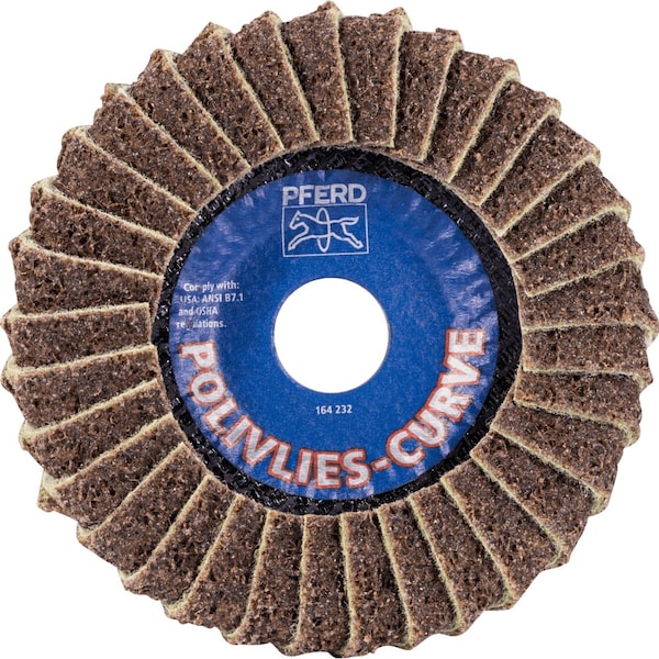 Pferd PFERD Flap Disc, PVL-R, POLIVLIES CURVE, 5in x 7/8, Coarse, Aluminum oxide - 45923