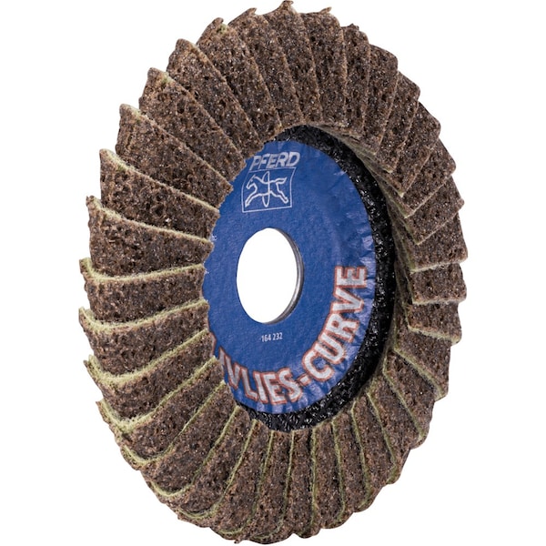 Pferd PFERD Flap Disc, PVL-R, POLIVLIES CURVE, 5in x 7/8, Coarse, Aluminum oxide - 45923