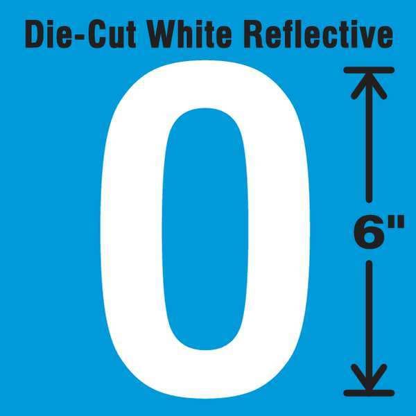 Stranco Die-Cut Reflective Letter Label, O, 6In H - DWR-6-O-EA