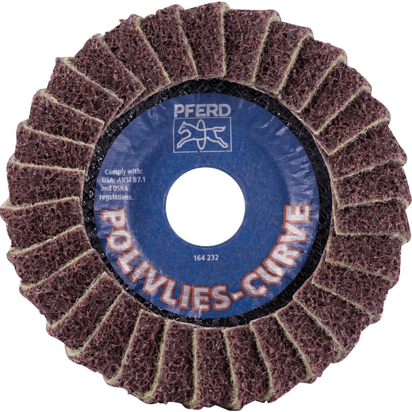 Pferd PFERD Flap Disc, PVL-R, POLIVLIES CURVE, 4-1/2in x 7/8, Medium, Aluminum oxide - 45921