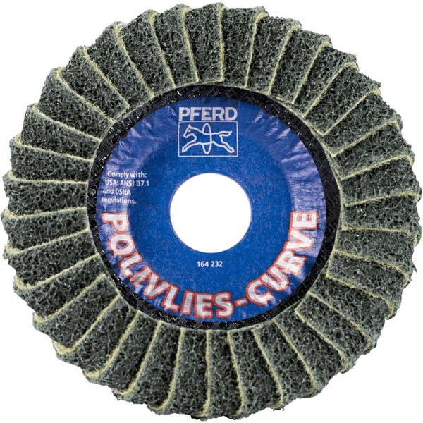 Pferd PFERD Flap Disc, PVL-R, POLIVLIES CURVE, 4-1/2in x 5/8-11, Fine, Aluminum oxide - 45928