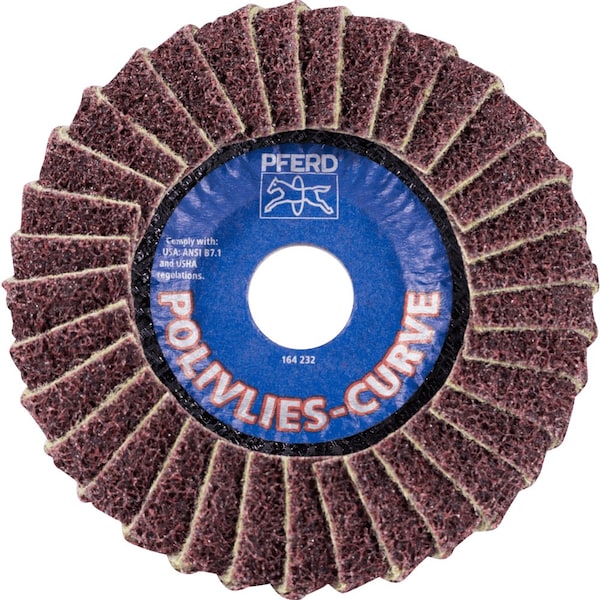Pferd PFERD Flap Disc, PVL-R, POLIVLIES CURVE, 5in x 7/8, Medium, Aluminum oxide - 45924