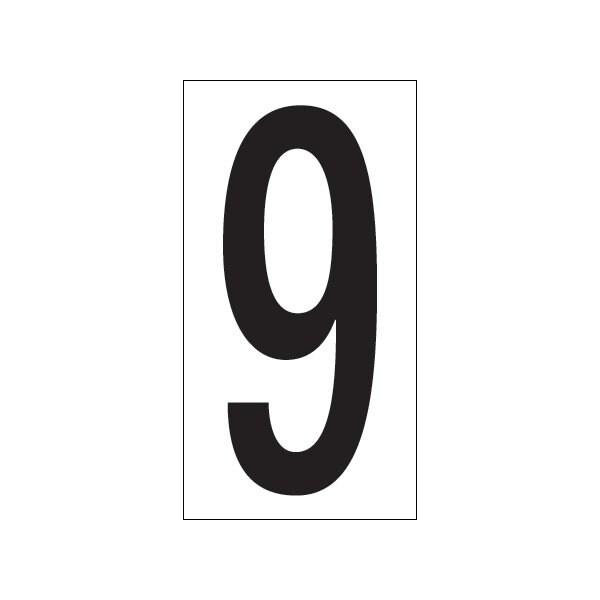 Bsc Preferred 3-1/2'' ''9'' Vinyl Warehouse Number Labels, 50PK - BUY00021760