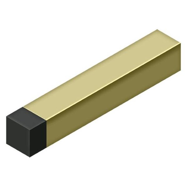 Deltana Modern Square Hd Door Bumper, Steel Unlacquered Bright Brass 4" - BDSS40U3-UNL