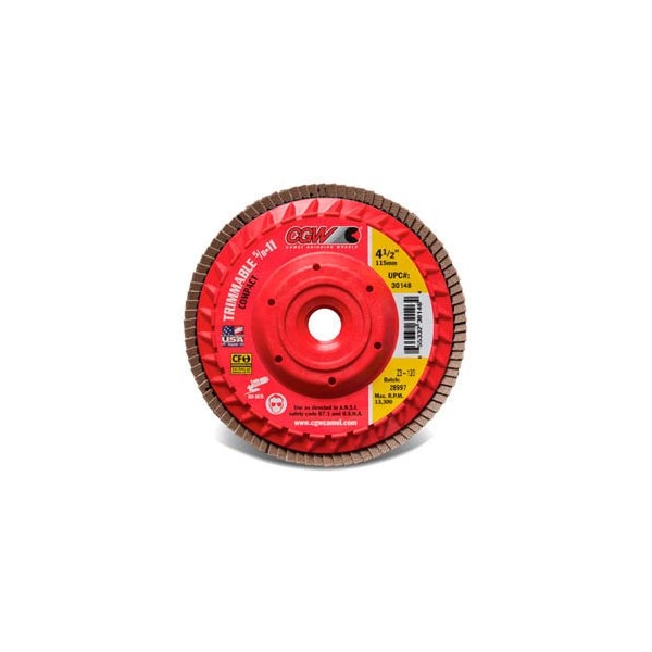 Cgw Abrasives CGW Abrasives 30202 Trimmable Flap Discs with Built in Hub 4-1/2" x 5/8-11" 40 Grit Ceramic - 30202