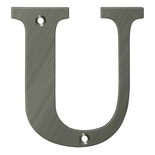 Deltana Residential Letter U Antique Nickel 4" - RL4U-15A