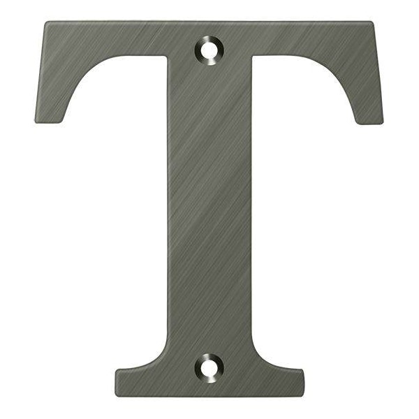 Deltana Residential Letter T Antique Nickel 4" - RL4T-15A