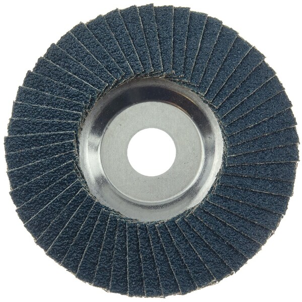 Weiler 4" Tiger DiscFlap Disc, Conical (TY29), Aluminum Backing, 40Z, 5/8" - 50503