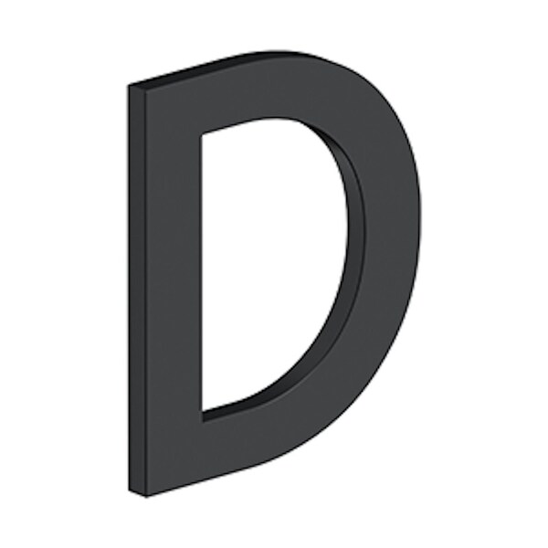 Deltana 4 Stainless Steel House Letter D with Risers Black Finish - RNBDU19