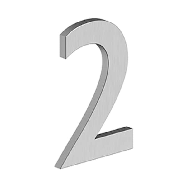 Deltana 4 Stainless Steel House Number 2 with Risers Satin Stainless Steel Finish - RNB2U32D