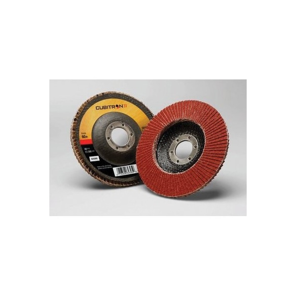 3M 3M Cubitron II Flap Disc 969F, 60+, T29, 4-1/2 in x 7/8 in, 10PK - 7100104921