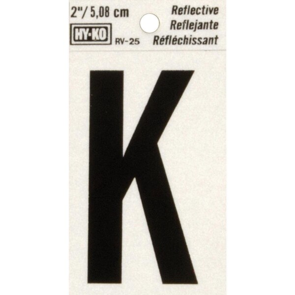 Hy-Ko Vinyl 2 In. Reflective Adhesive Letter, K - RV-25/K
