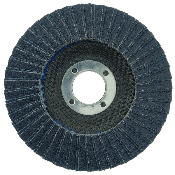 Weiler 4-1/2" Tiger X Flap Disc, Angled (TY29), Phenolic Backing, 80Z, 7/8" - 51203