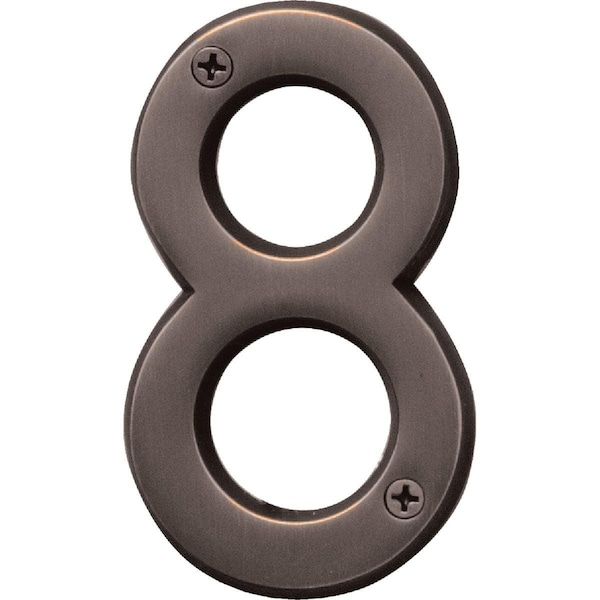 Hy-Ko Prestige Series 4 In. Oil Rubbed Bronze House Number Eight - BR-42OWB/8