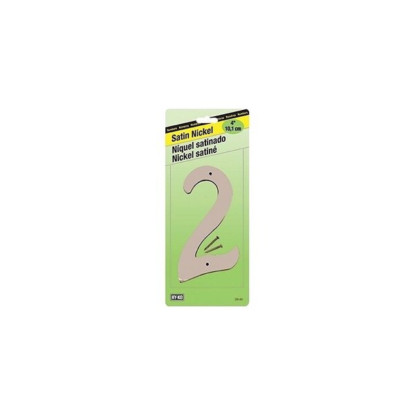 Hy-Ko House Number, Character: 2, 4 in H Character, Nickel Character, Zinc - SN-40/2